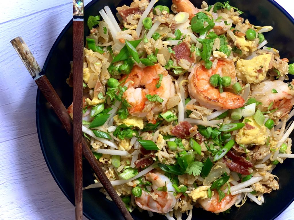 SHRIMP AND BACON FRIED RICE - Dish off the Block