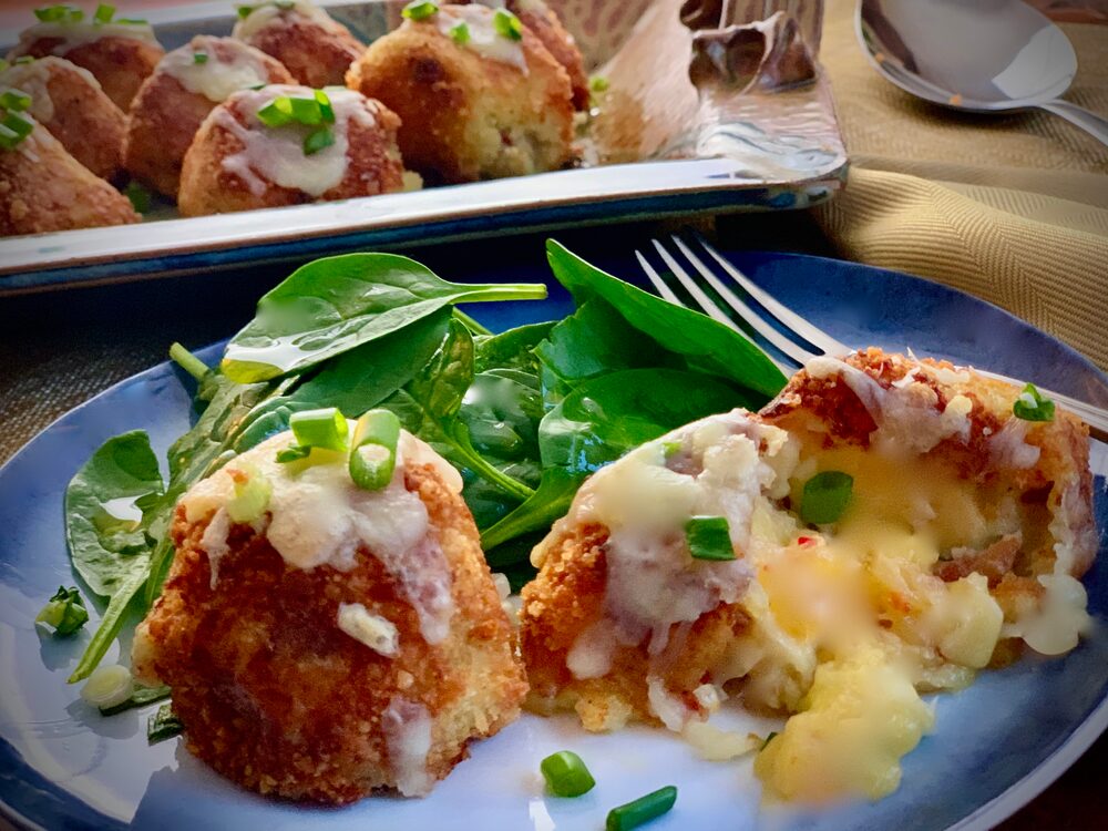 Leftover Mashed Potato Croquettes with Cheddar and Bacon LEFTOVER POTATO MASH UP!