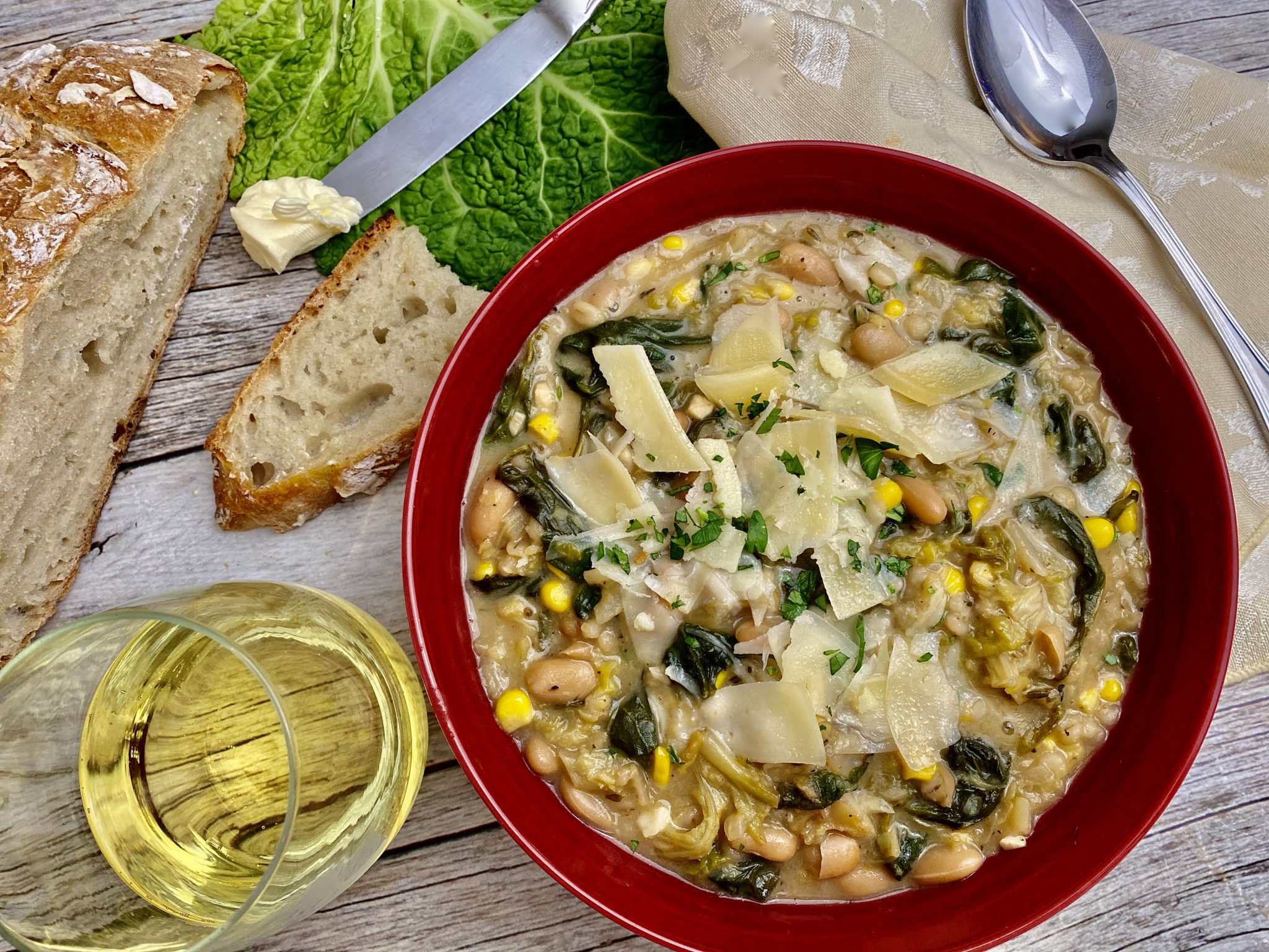 CREAMY CABBAGE AND BARLEY SOUP WITH SHAVED PARMESAN Dish off the Block