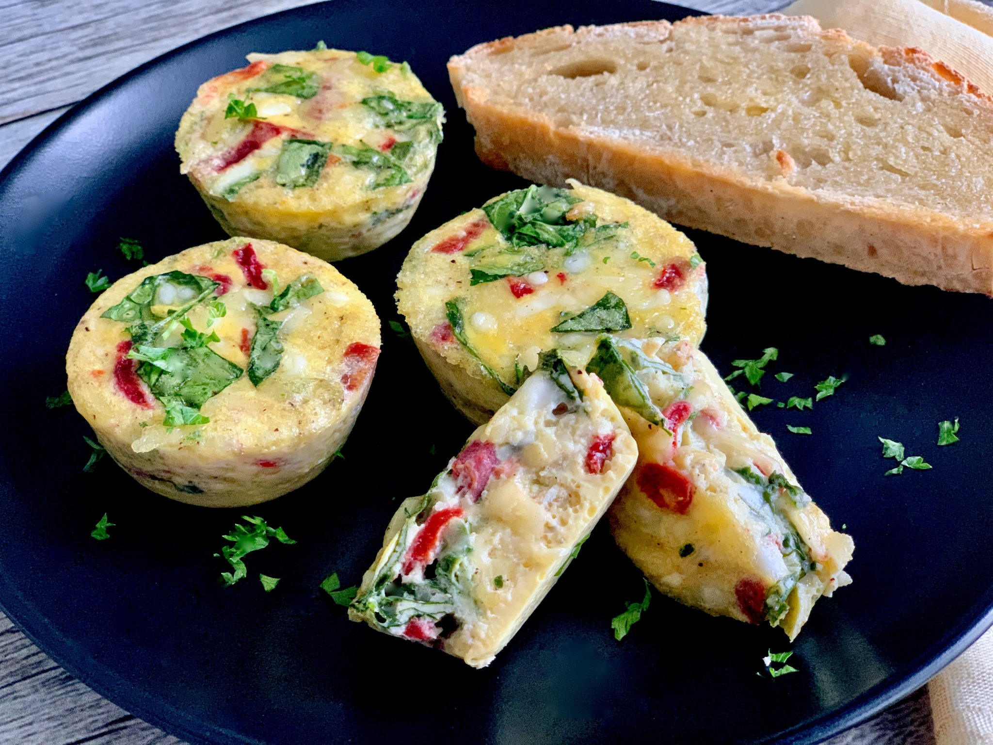 CHEESY SPINACH AND PIMENTO EGG BITES Dish off the Block