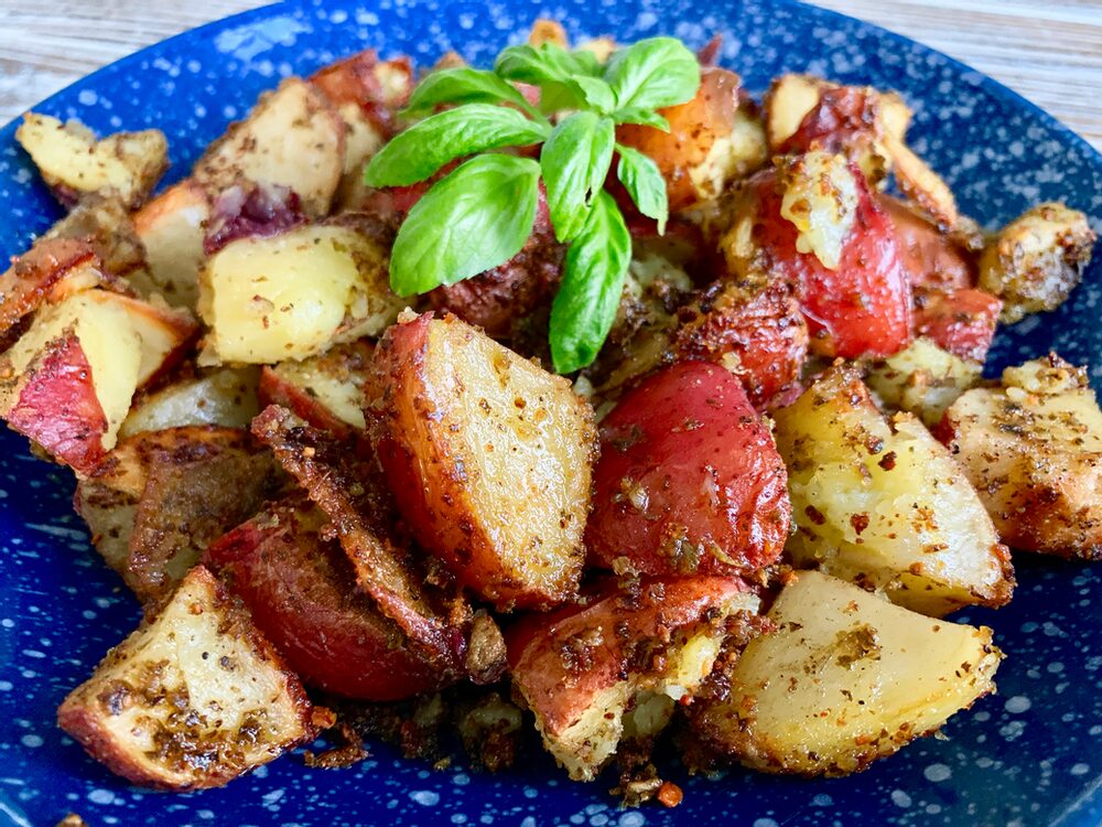 Pesto Palooza! Pistachio Pesto Roasted Potatoes