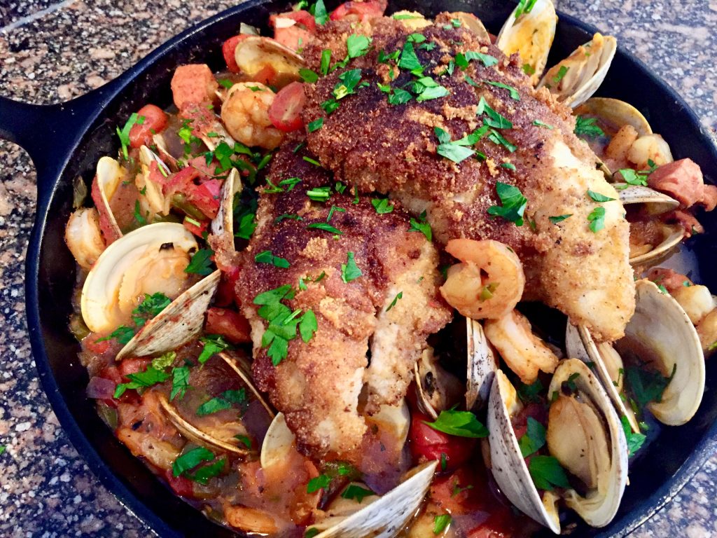 Cornmeal Crusted Catfish Jambalaya