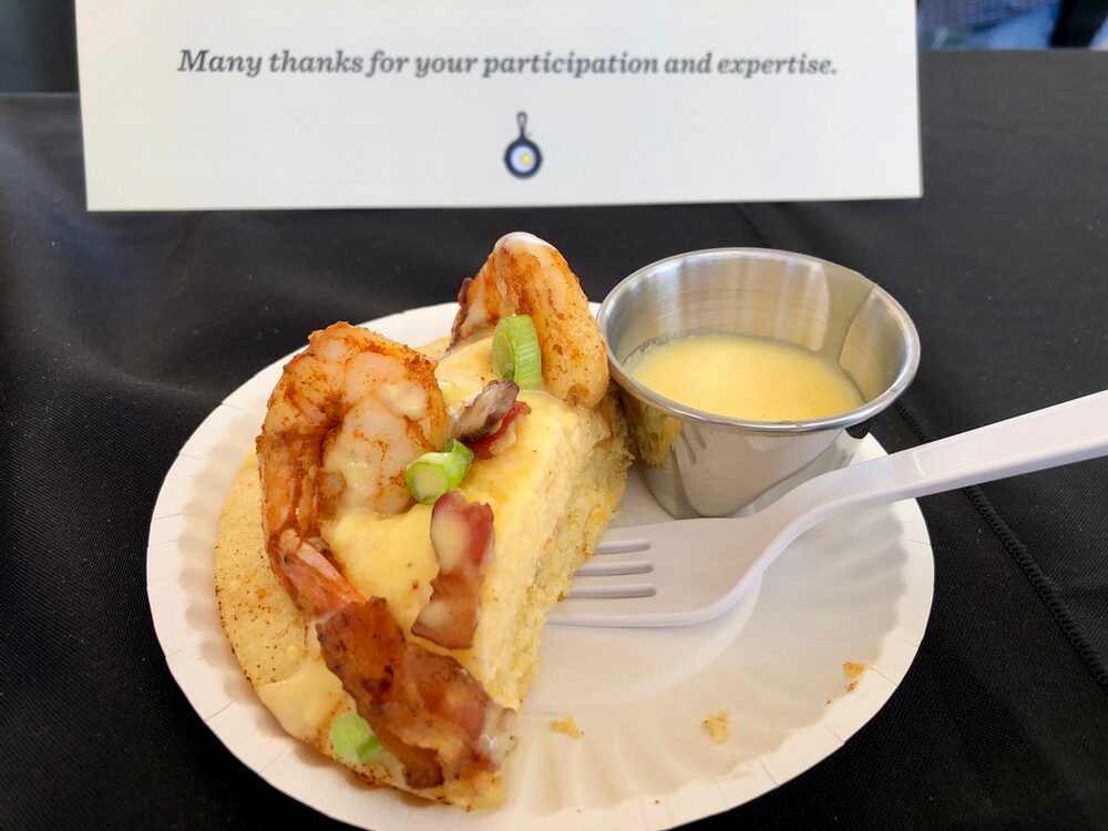 Cajun Shrimp 'n Grits, Cheddar Cornbread, Tabasco Butter Sauce Hello, from the other side... of the judges table!