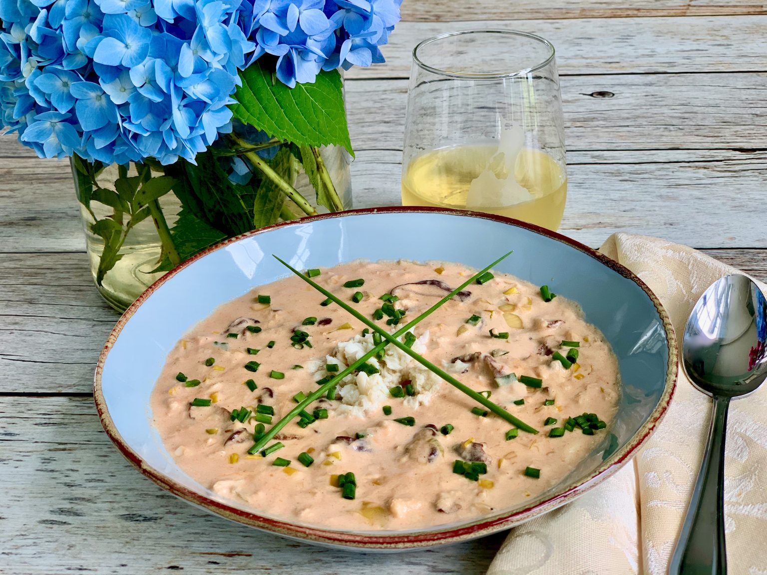 CREAMY CRAB SOUP WITH LEEKS AND SHITAKES - Dish off the Block