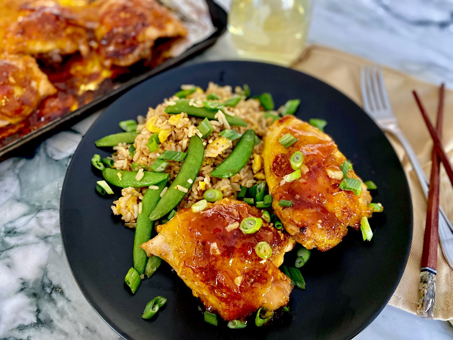 SWEET AND SPICY APRICOT GINGER GLAZED CHICKEN THIGHS Dish off the Block