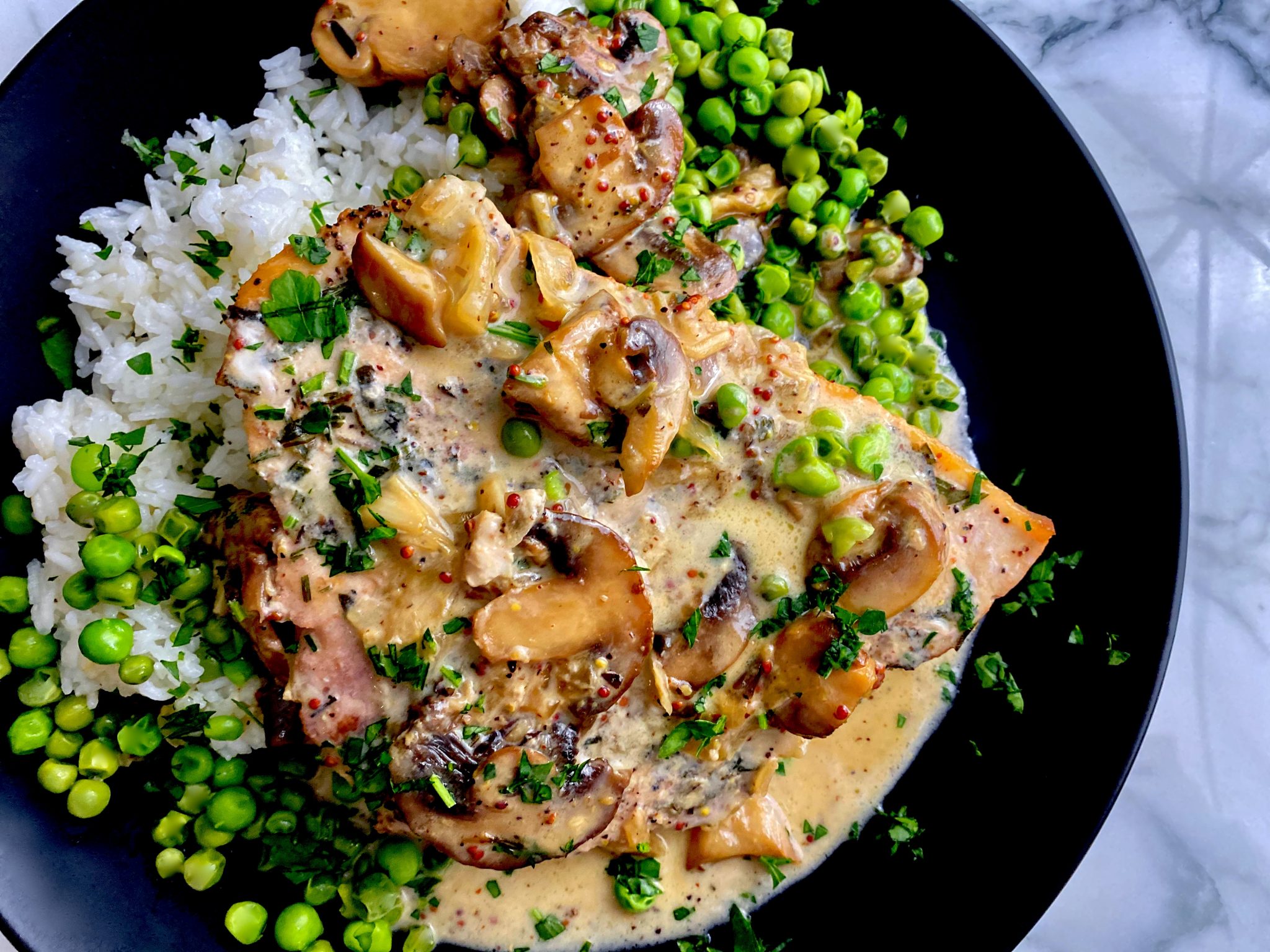 ROSEMARY SWORDFISH WITH GRAINY MUSTARD AND MUSHROOM CREAM SAUCE Dish off the Block