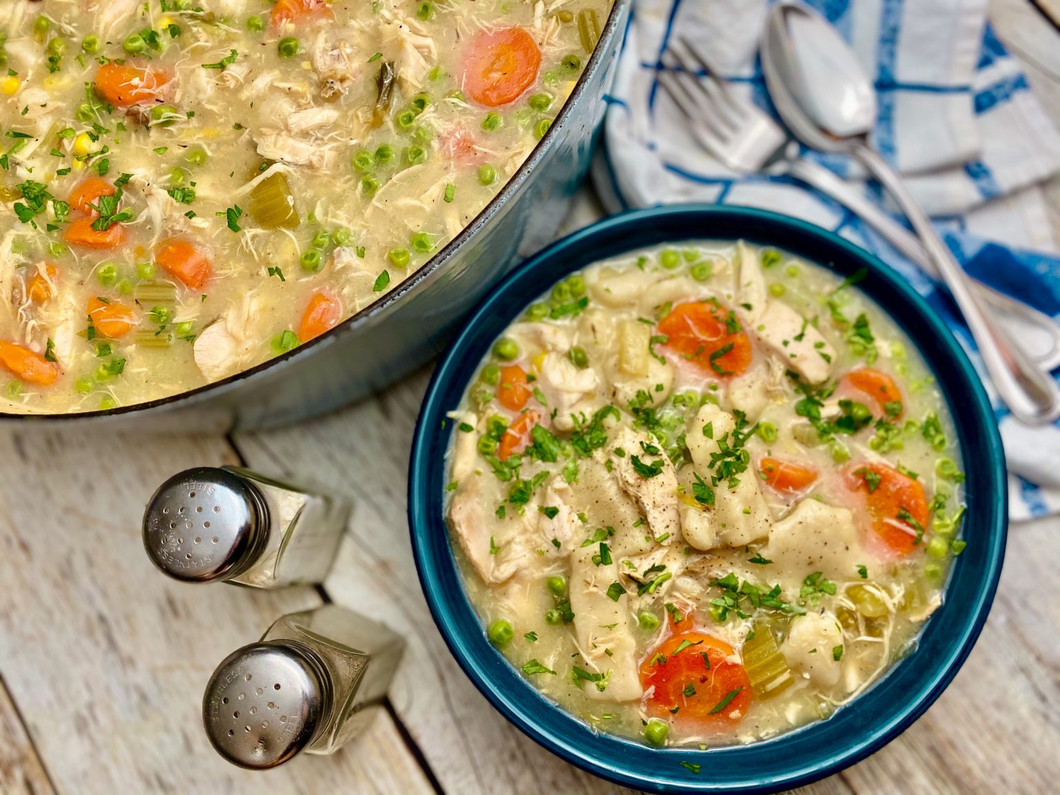 CHICKEN AND FLAT DUMPLINGS Dish off the Block