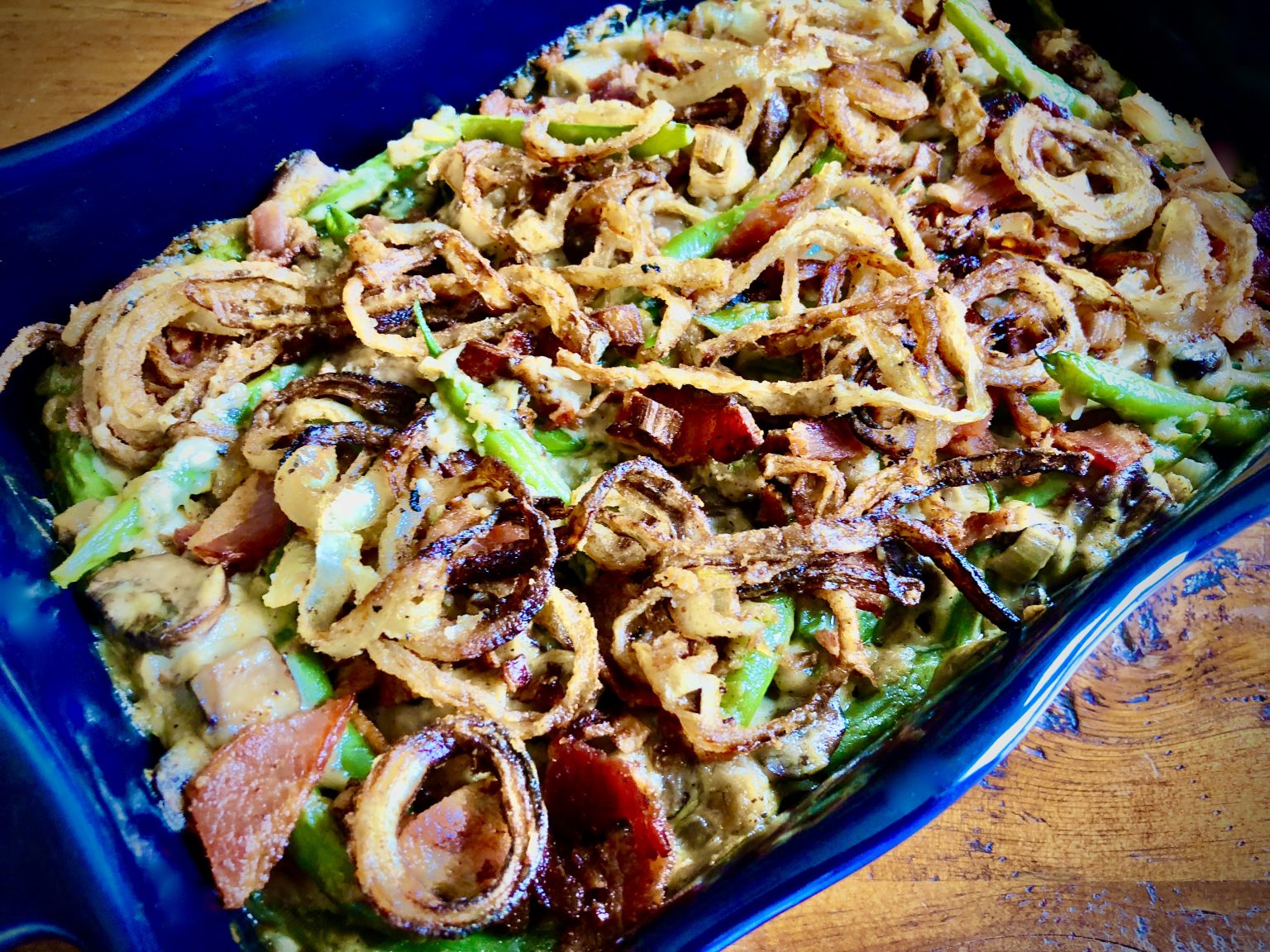 GREEN BEAN CASSEROLE WITH MUSHROOM SHERRY CREAM SAUCE AND FRIED ONIONS Dish off the Block