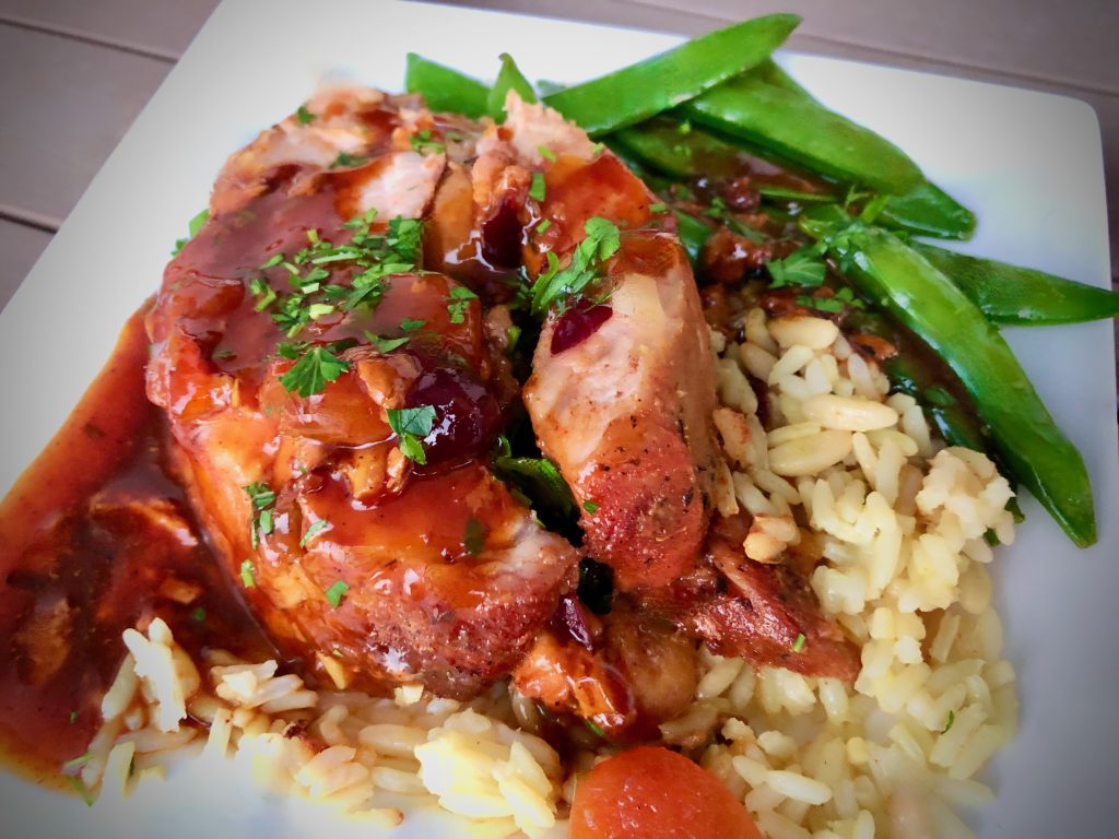 Glazed Pork Loin Stuffed With Dried Fruit