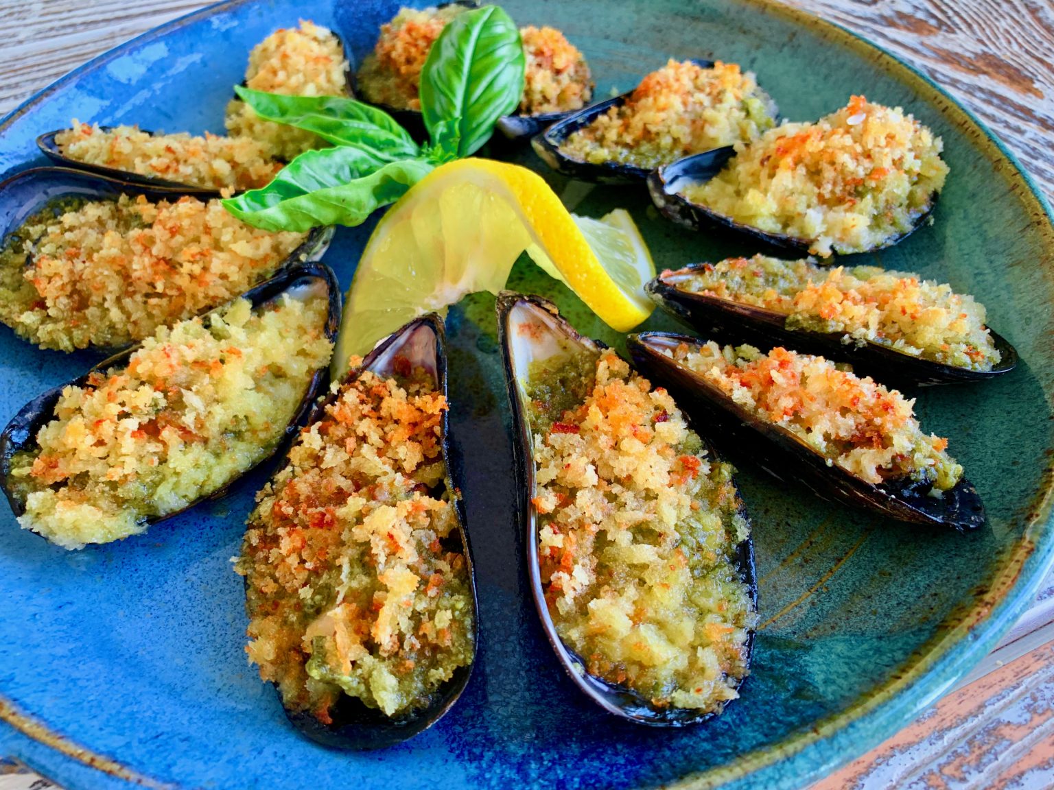 PESTO MUSSELS AU GRATIN Dish off the Block