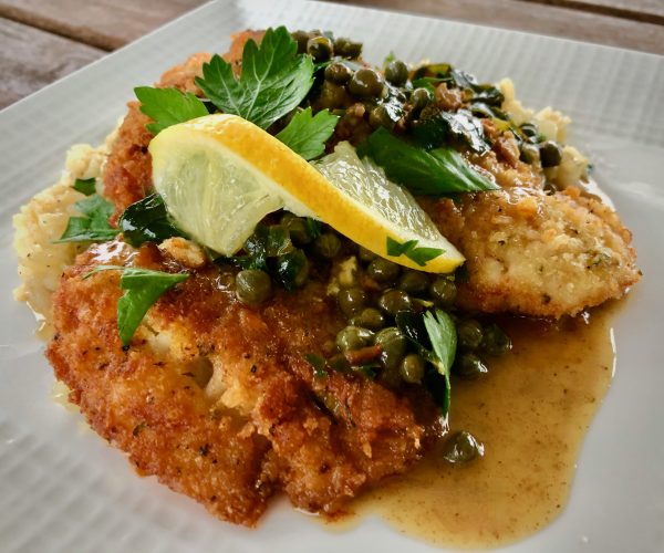 BLACK SEA BASS PICCATA OVER LEMON RICE Dish off the Block