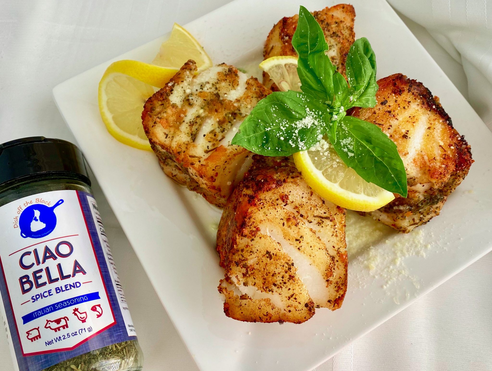 CIAO BELLA PARMESAN CRUSTED CHILEAN SEA BASS Dish off the Block