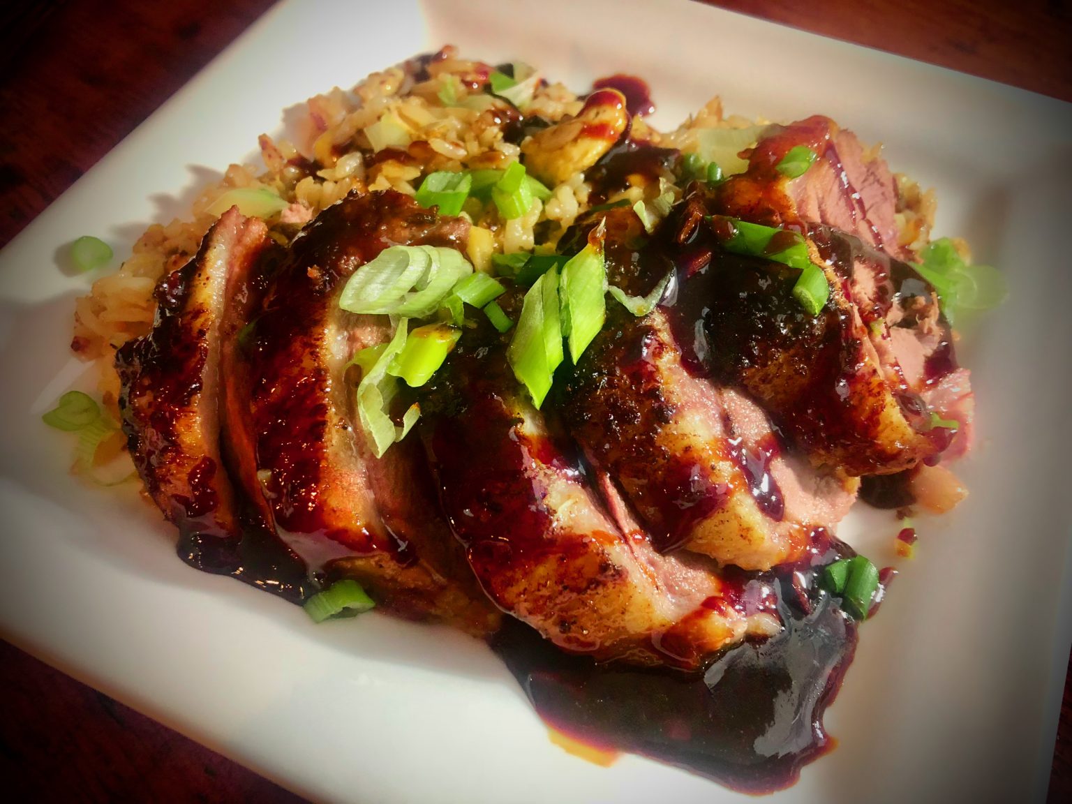 AMAZE GLAZE CRISPY DUCK WITH SCALLION FRIED RICE Dish off the Block