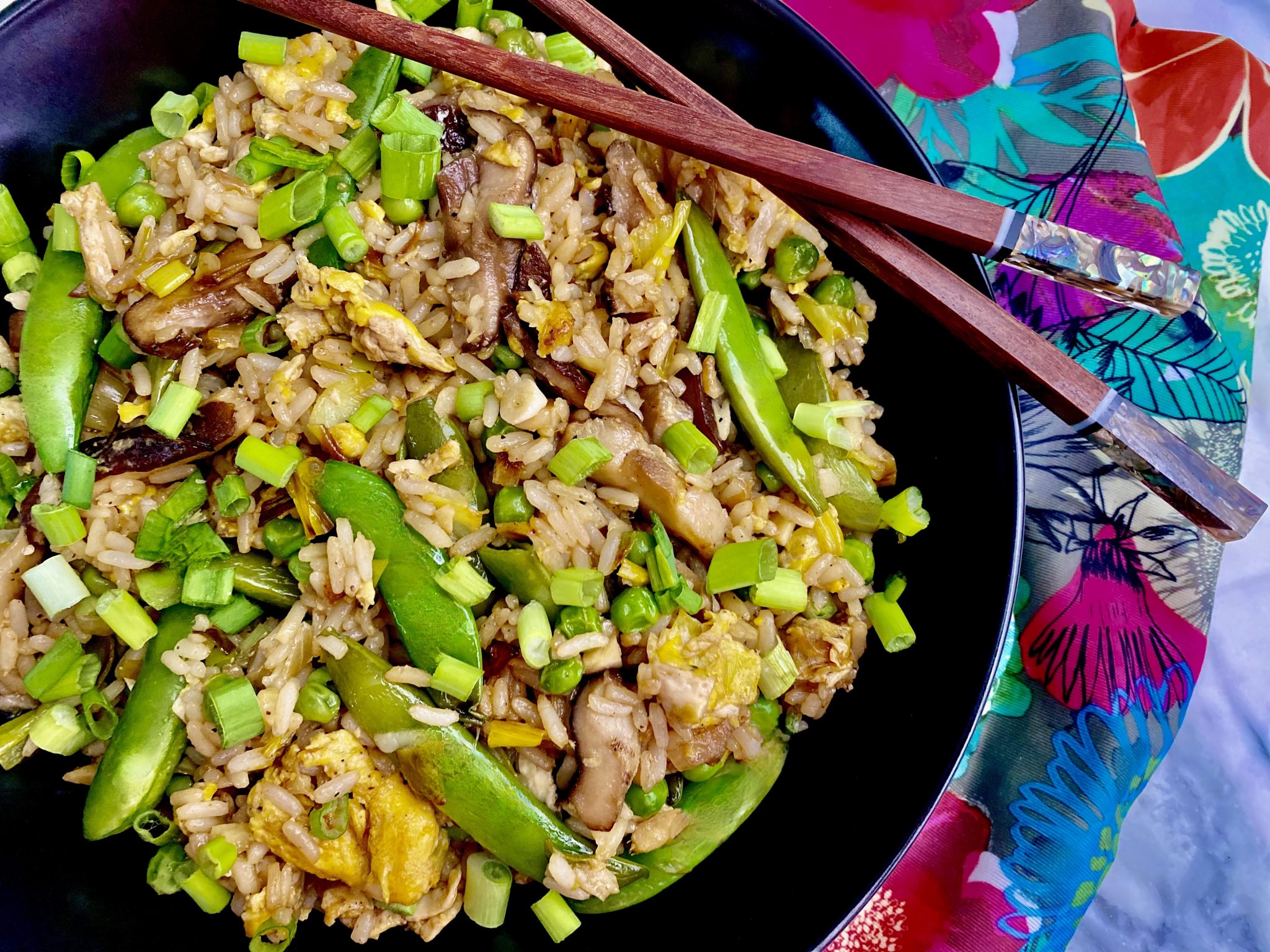 LEEK AND MUSHROOM FRIED RICE WITH PEA PODS Dish off the Block