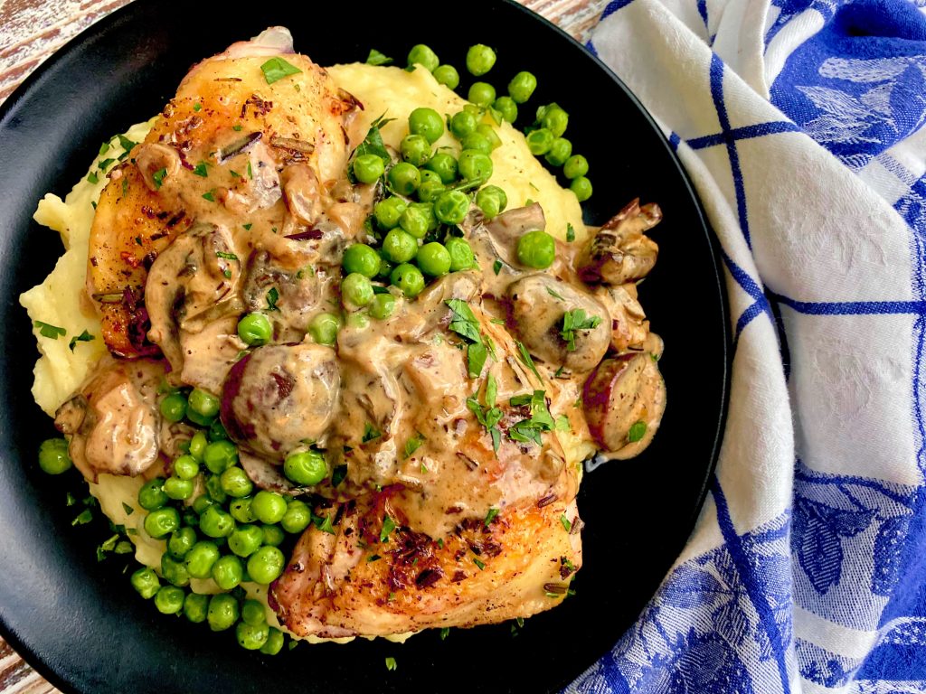 Rosemary Chicken Thighs with Superbly Herby Ginger Mushroom Sauce