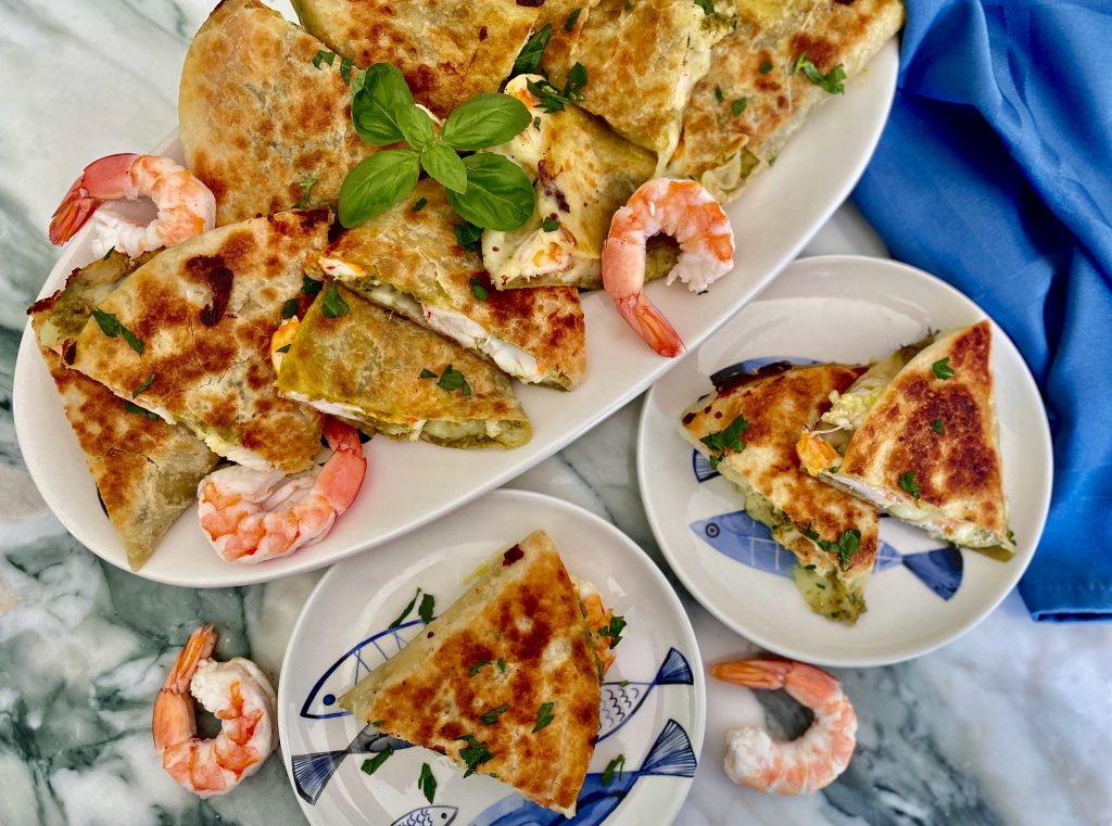 Shrimp Pesto Quesadillas