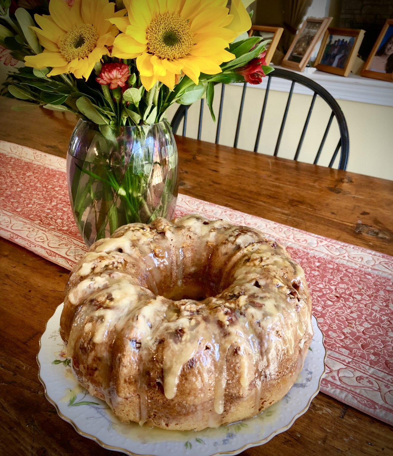 SPICED RUM AND BUTTERSCOTCH BUNDT CAKE WITH NUT TOPPING Dish off the