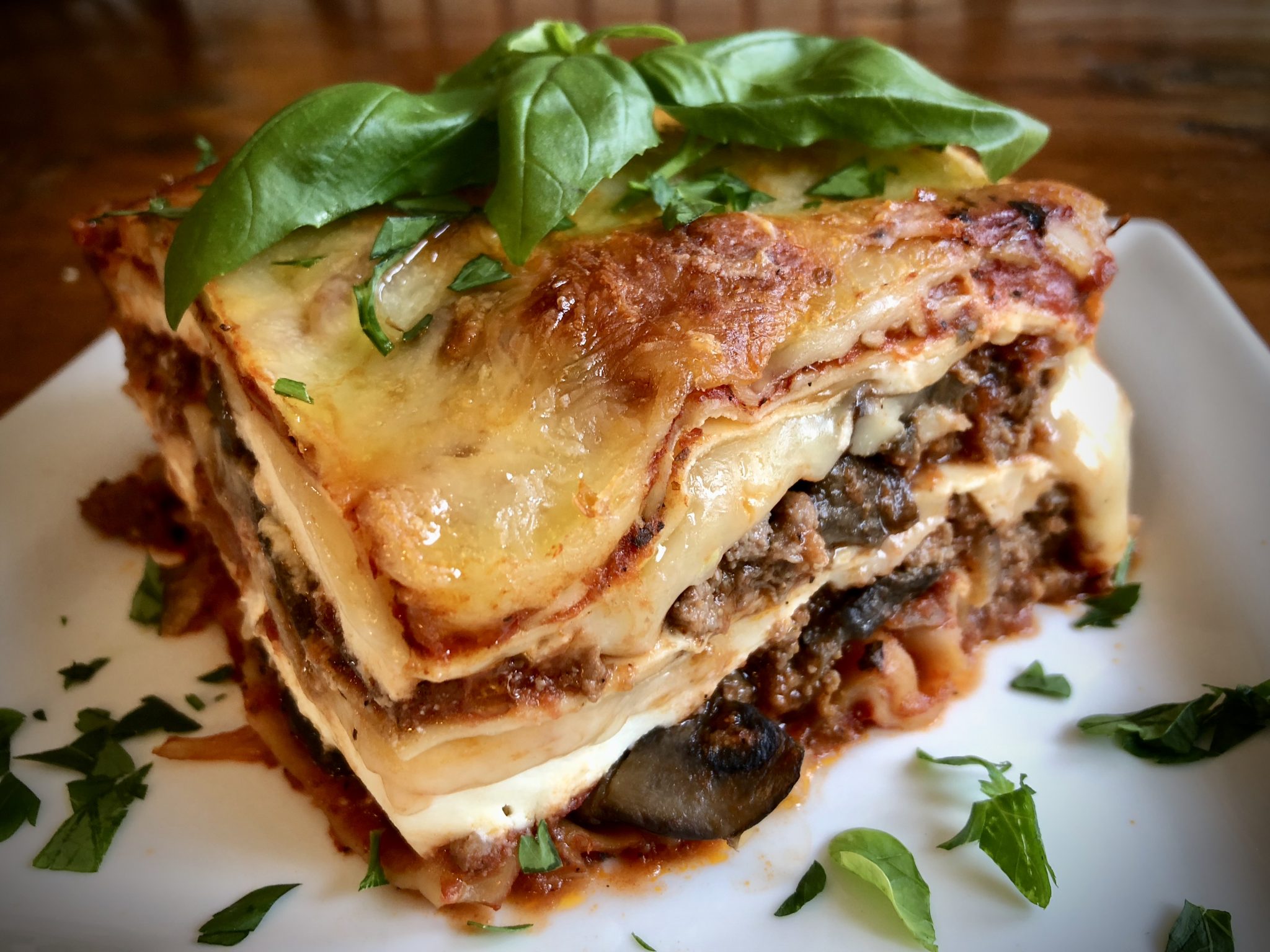 LASAGNA WITH MEAT AND MUSHROOM SAUCE Dish off the Block