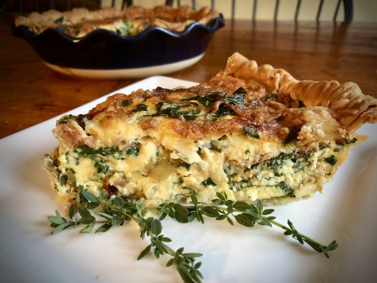 SPINACH, BACON, AND JARLSBERG QUICHE - Dish off the Block