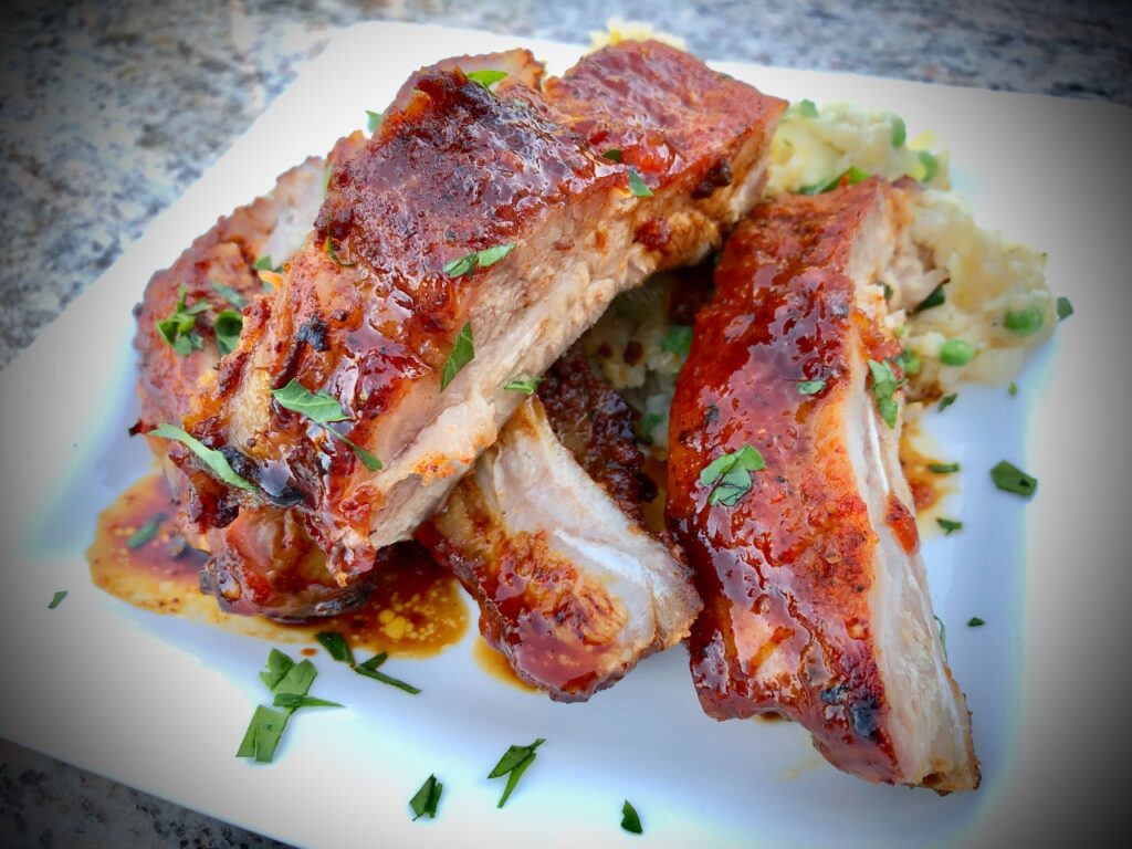 Apricot-Sriracha Glazed Baby Back Ribs