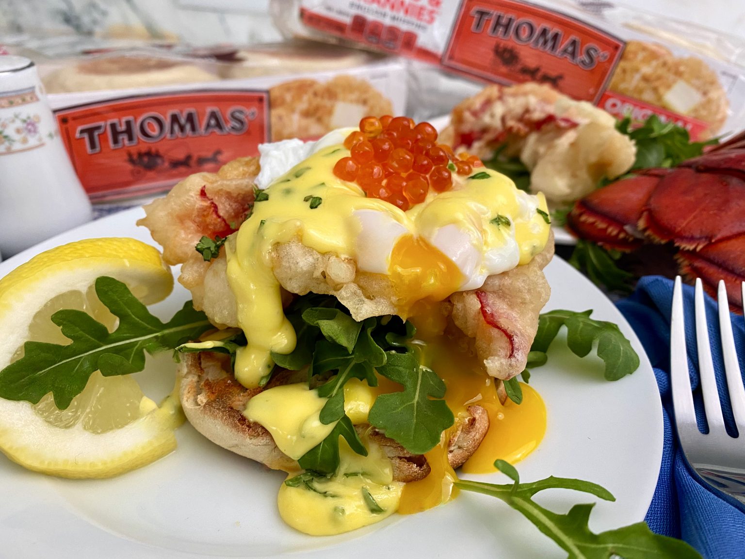 TEMPURA LOBSTER BENEDICT WITH TARRAGON HOLLANDAISE Dish off the Block