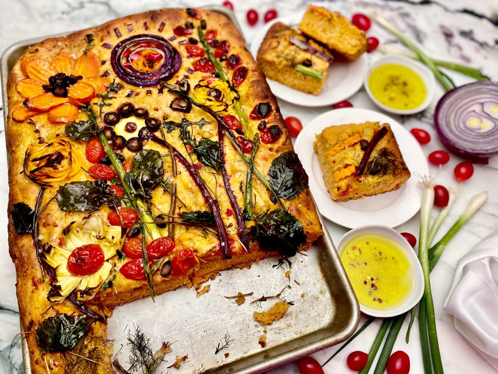 Red Pepper and Artichoke Garden Focaccia