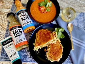EAST MEETS WEST - BROCCOLI KIMCHI REUBENS AND GARDEN TOMATO SOUP WITH A KOREAN KICK