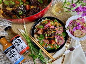 BRAISED KOREAN SHORT RIBS WITH PICKLED ONION, CUCUMBER, AND JALAPENO TOPPER
