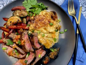 Serious Foodie Asian Fusion Beef Tenderloin With Decadent Sambal Potatoes Au Gratin