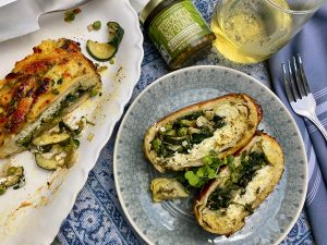 CHEESY GREEN MACHINE STUFFED PESTO BRAID