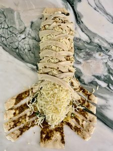 Cheesy Green Machine Stuffed Pesto Braid