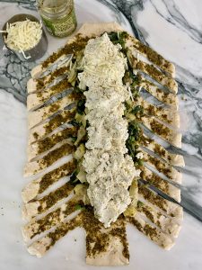 CHEESY GREEN MACHINE STUFFED PESTO BRAID