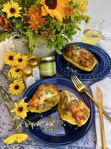 PERFECTO PESTO ‘SAUSAGE’ DELICATA BOATS