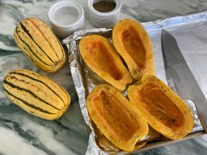 Perfecto Pesto ‘Sausage’ Delicata Boats