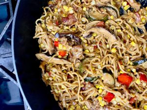 CORN 'CHOWDER' YAKISOBA NOODLE STIR FRY
