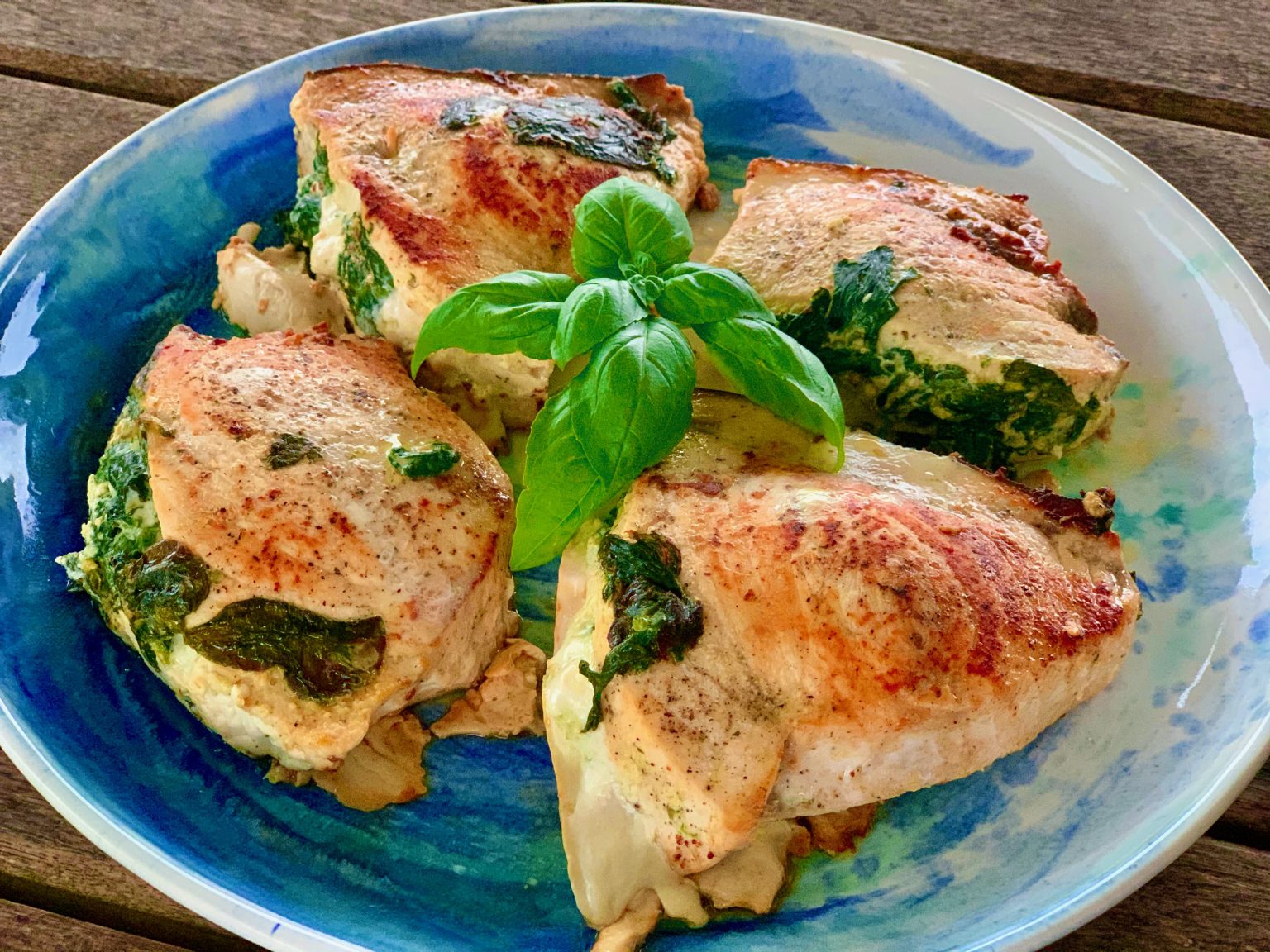 SWORDFISH STUFFED WITH SPINACH, BASIL, AND HERB CHEESE - Dish off the Block
