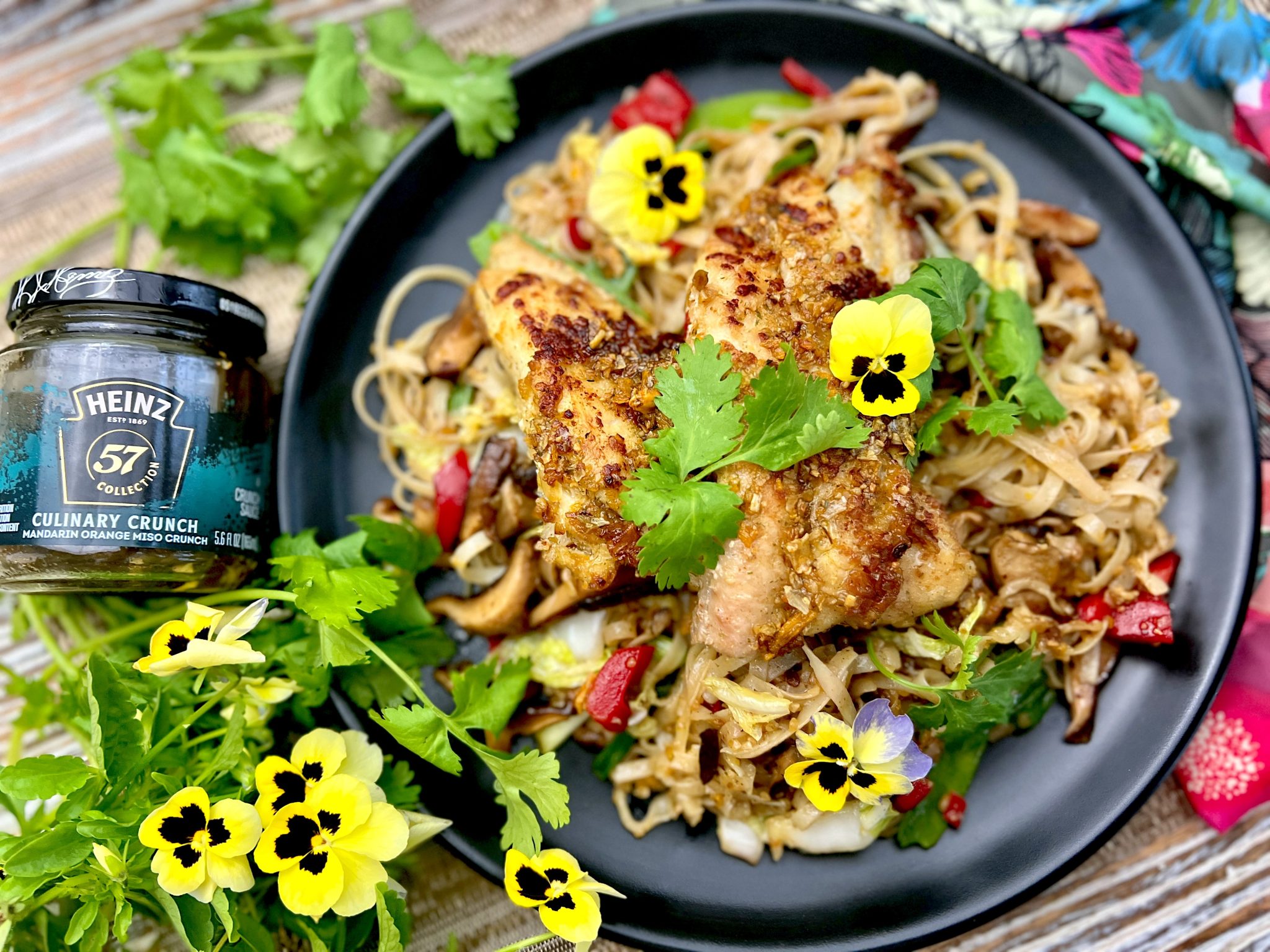 CRUNCHALICIOUS CATFISH OVER ASIAN NOODLE STIR FRY Dish off the Block