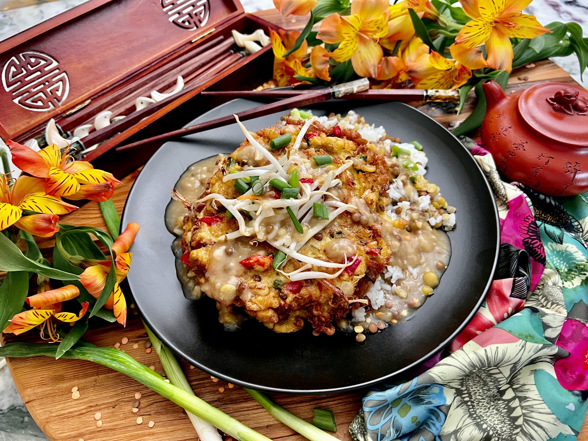 LENTIL AND CRAB EGG FOO YOUNG Dish off the Block