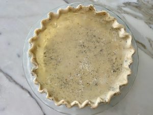 HERBY SALMON AND BACON QUICHE WITH EVERYTHING BAGEL CRUST