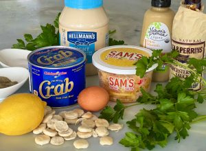 ISLAND TIME CRAB CAKE SALAD WITH MANGO PINEAPPLE REMOULADE
