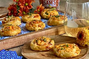 CHEESY SALSA PINWHEEL PUFFS