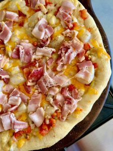 SCALLOPS AND BACON 'DANCE THE SALSA' PIZZA