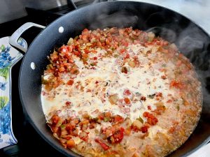 SHORTCUT SAUSAGE RAVIOLI WITH SALSA AND FENNEL CREAM SAUCE