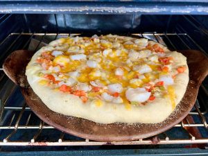 SCALLOPS AND BACON 'DANCE THE SALSA' PIZZA