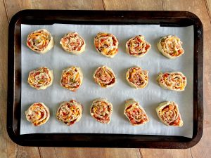 CHEESY SALSA PINWHEEL PUFFS