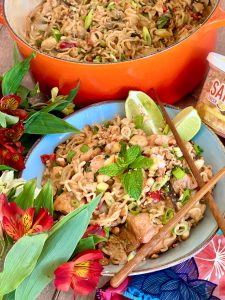 SWEET AND SPICY COCONUT CURRY RAMEN WITH SALMON