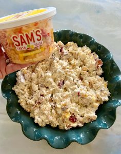 GET FUNKY GORGONZOLA, CORN, AND BACON DIP WITH SWEET MANGO PINEAPPLE SALSA POP
