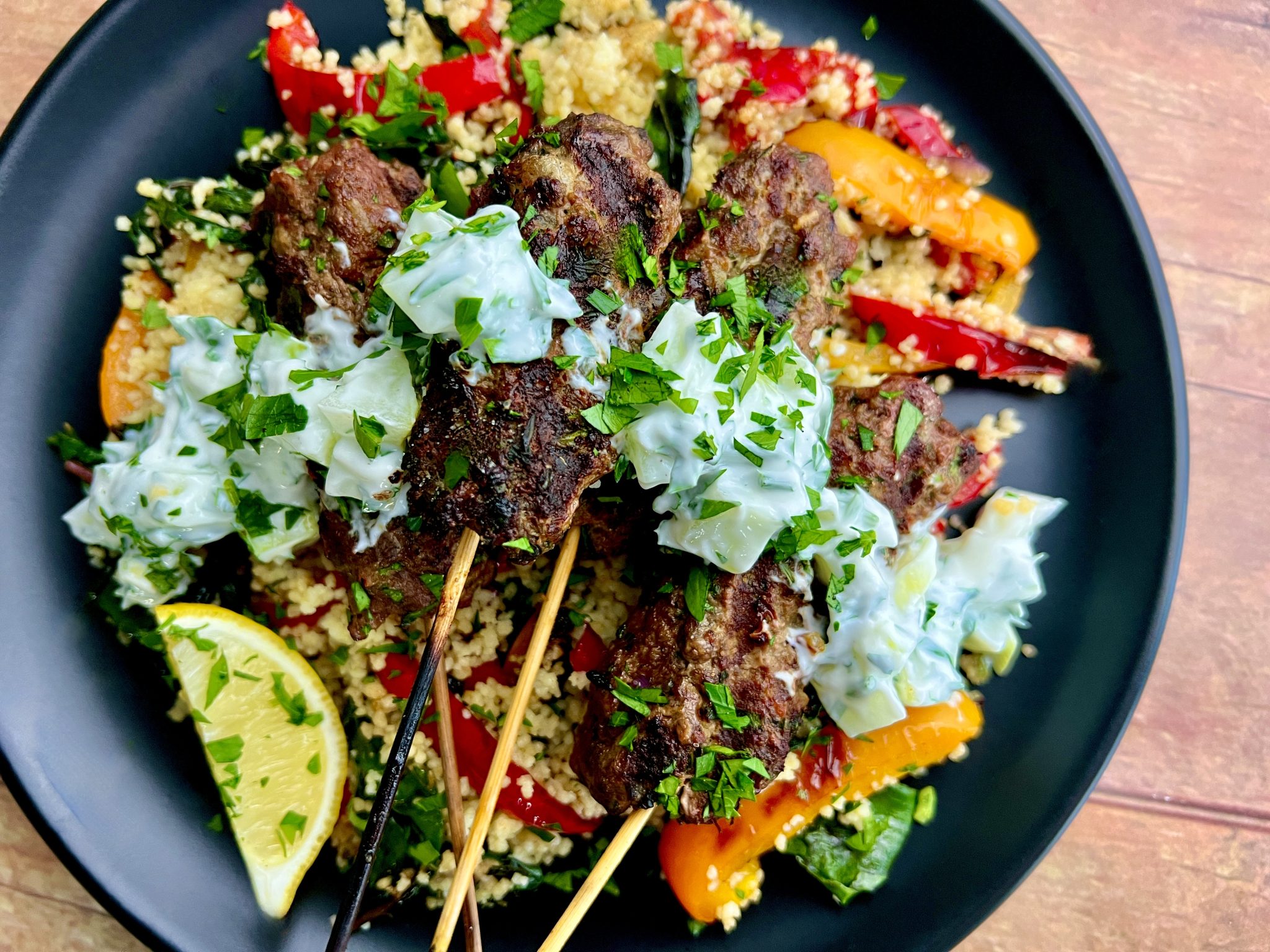 MIDDLE EASTERN GROUND BEEF KABOBS WITH TZATZIKI SAUCE Dish off the Block