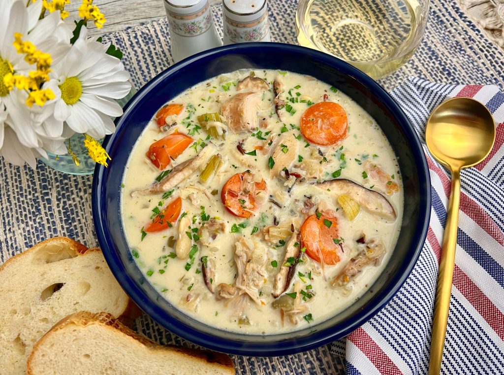 CREAMY LEFTOVER TURKEY AND WILD RICE SOUP - Dish off the Block