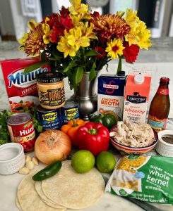 TEX MEX BEER & QUESO CHICKEN CHOWDER WITH CRUNCHY TORTILLA STRIPS